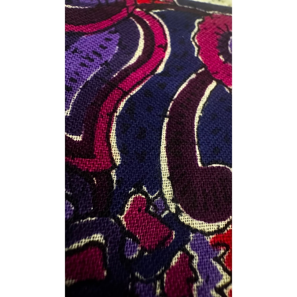 Christian Dior ECharpes Vintage Wool Scarf Magenta Fuscia Paisley Japan 35" RARE - Picture 10 of 10